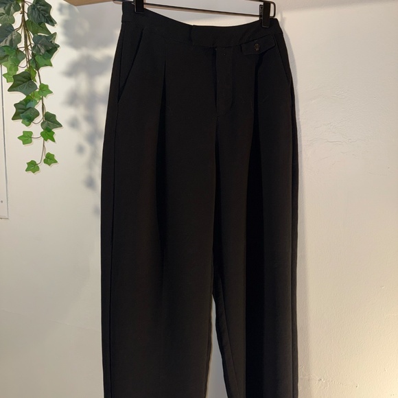 Madewell P2 Black Tailored Trousers | Pleated Straight Leg - Picture 4 of 4